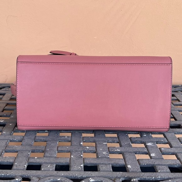 Michael Kors Avril Large Satchel Shoulder Leather Bag Pink Rose - Picture 5 of 10